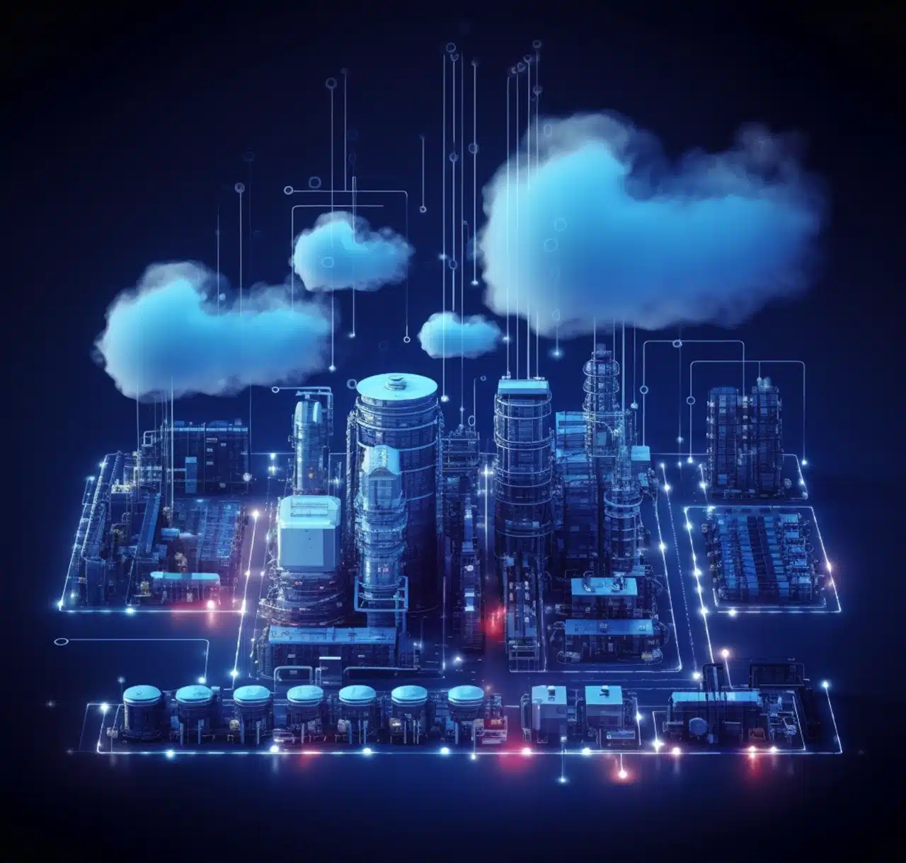 Nubes tecnológicas. Tecnologías Cloud, concepto ilustrado.