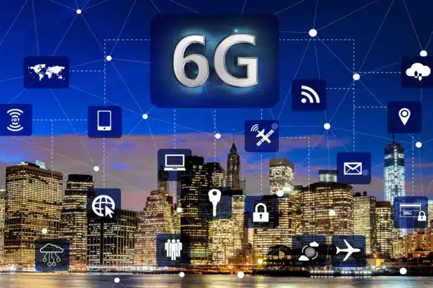 Representación visual de 6G y conectividad global con un mapa digital del mundo interconectado