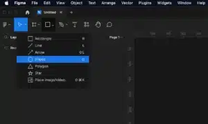 Figma también utiliza la letra "O" para la función de "Ellipse".