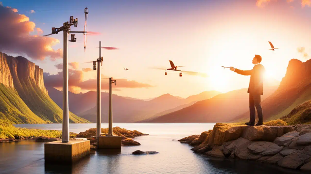 Ilustración futurista de un medio ambiente inteligente con Valor Inalámbrico y Tecnologías Inalámbricas