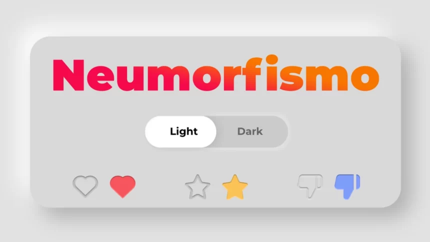 Elementos gráficos característicos del diseño de interfaz de usuario, con estilo neumorfismo.
