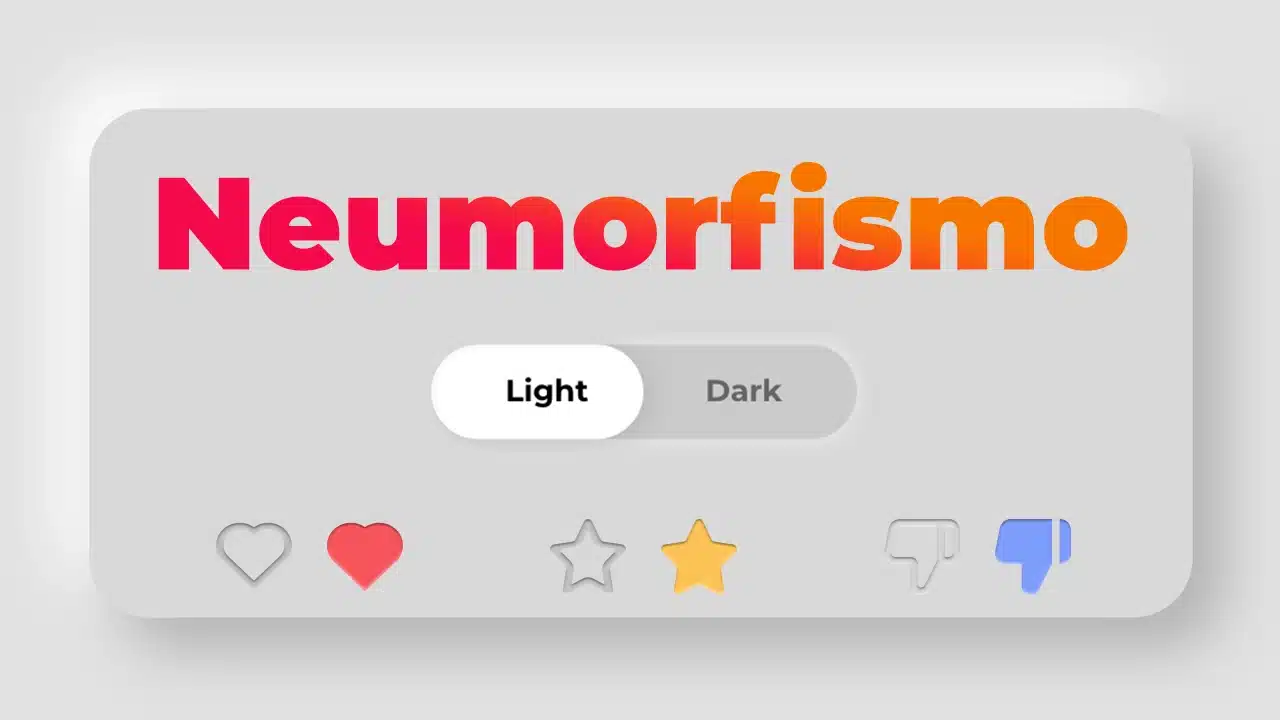 Elementos gráficos característicos del diseño de interfaz de usuario, con estilo neumorfismo.