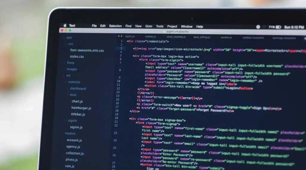 Código de desarrollo web en backend.
