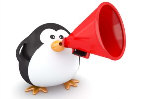 Pingüino por altavoz