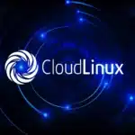 CloudLinux es un sistema operativo de hosting seguro y eficiente diseñado para aumentar la estabilidad y seguridad de los servidores web. Esta imagen muestra el logotipo de CloudLinux en un fondo azul vibrante.