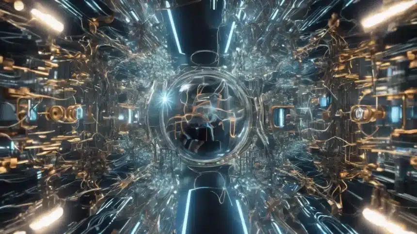 Computación cuántica revolucionando la inteligencia artificial, realidad virtual y comunicación.